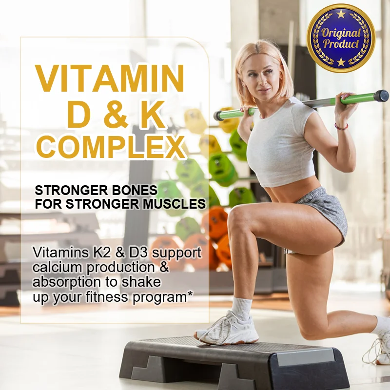 Alxfresh Vitamin D3+K2 Capsule ,Calcium Metabolism, Joint, Bone & Immune System Support, Nutrition Supplement Non-GMO Vegen