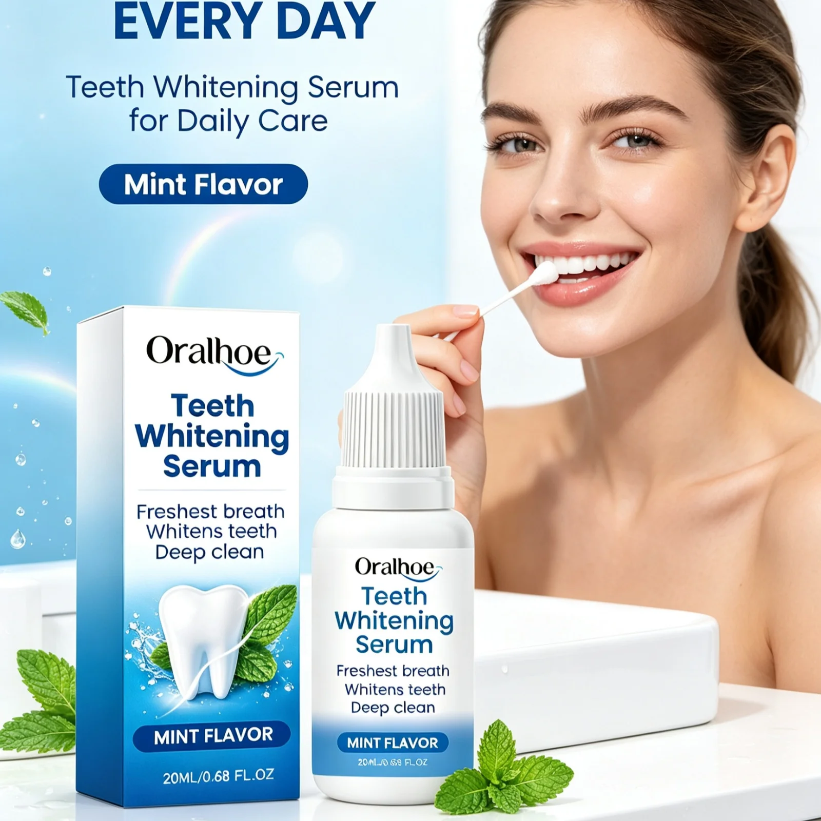 Teeth Brightening Serum Cleans Plaque Improves Tooth Visual Whiteness Gum Protect Fresh Breath Drops Refreshing Oral Care Liquid