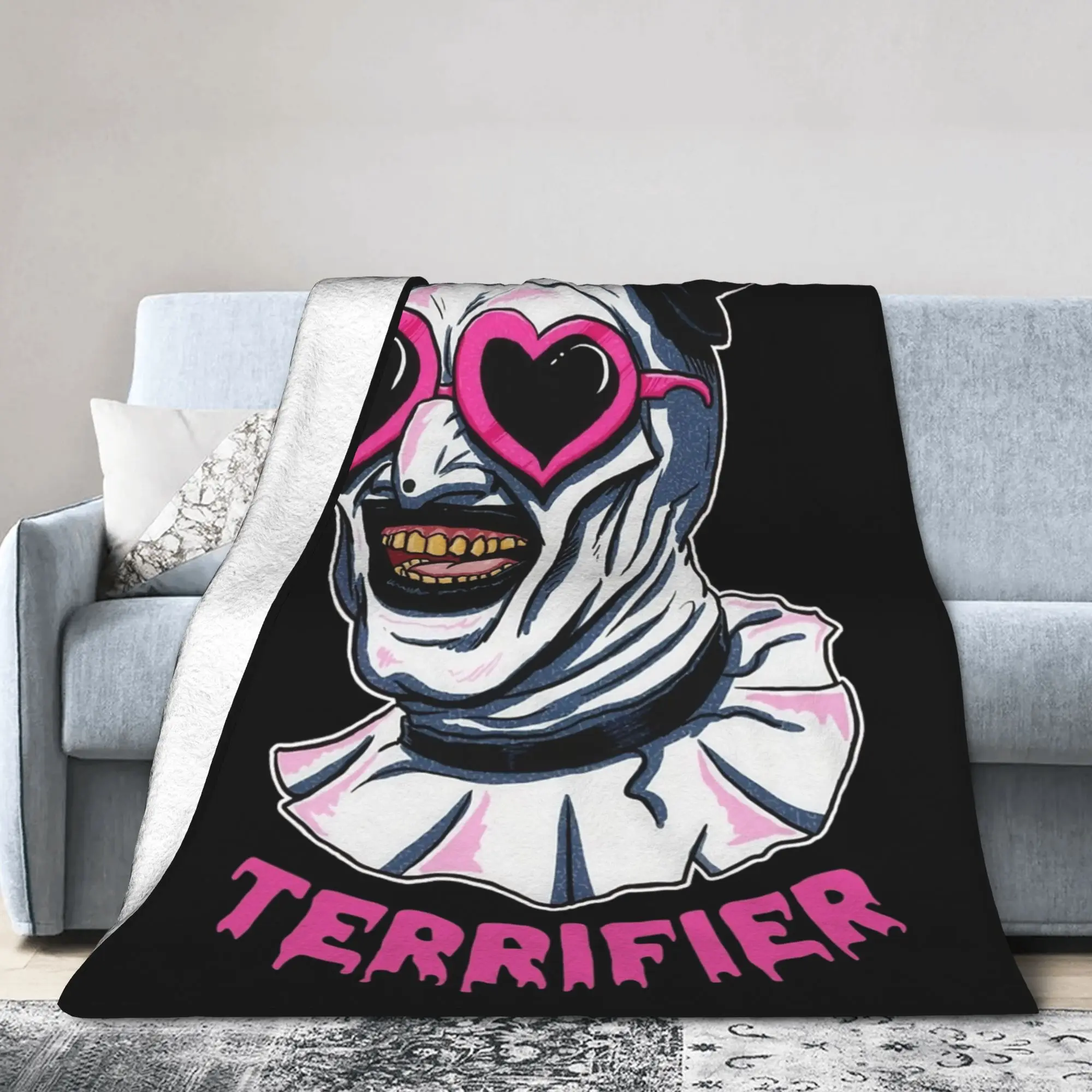 Terrifier Art Clown Heart Glasses Blankets Fleece Textile Decor  Breathable Soft Throw Blankets for Bedding Outdoor Bedspread