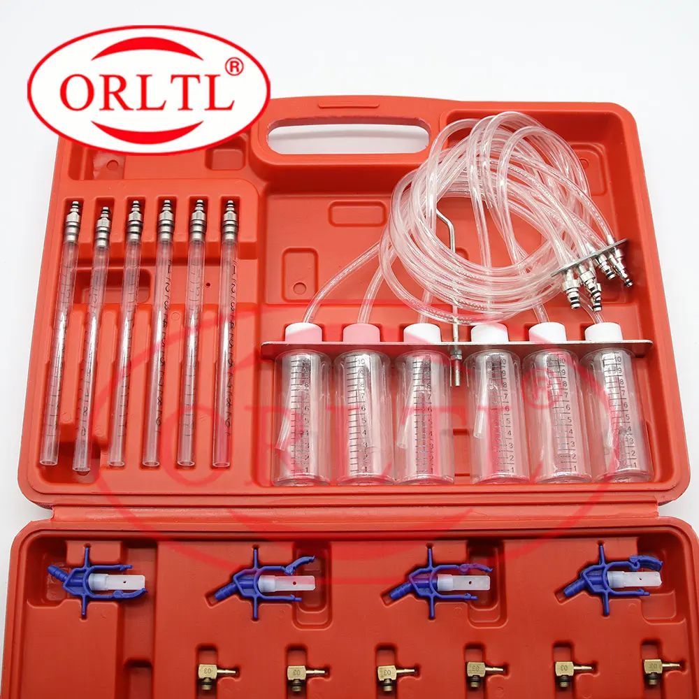 Common Rail Oil Return Flow Flow Test Tool Kit Diesel Injector Tester Auto Nozzle Fuel Injection Test Meter Adaptor Set