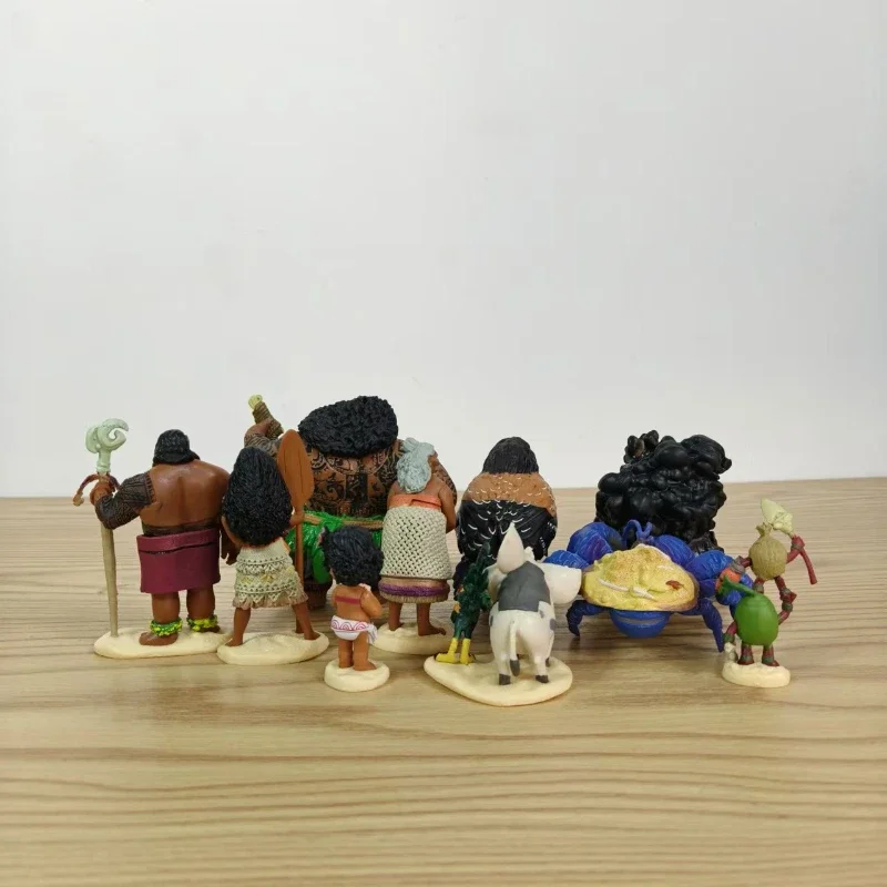 10 Pcs/Set Disney Moana Action Figure Toys Maui Gramma Tala Tui Tamatoa Heihei Rooster Pua Pig Hawk Pvc Model Children Doll gift