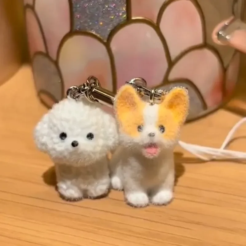 لطيف الكرتون الكلب الحيوان المفاتيح قلادة ظهره حلية زوجين الهدايا الهاتف الحبل يتدفقون القلطي سلسلة هواتف المفاتيح