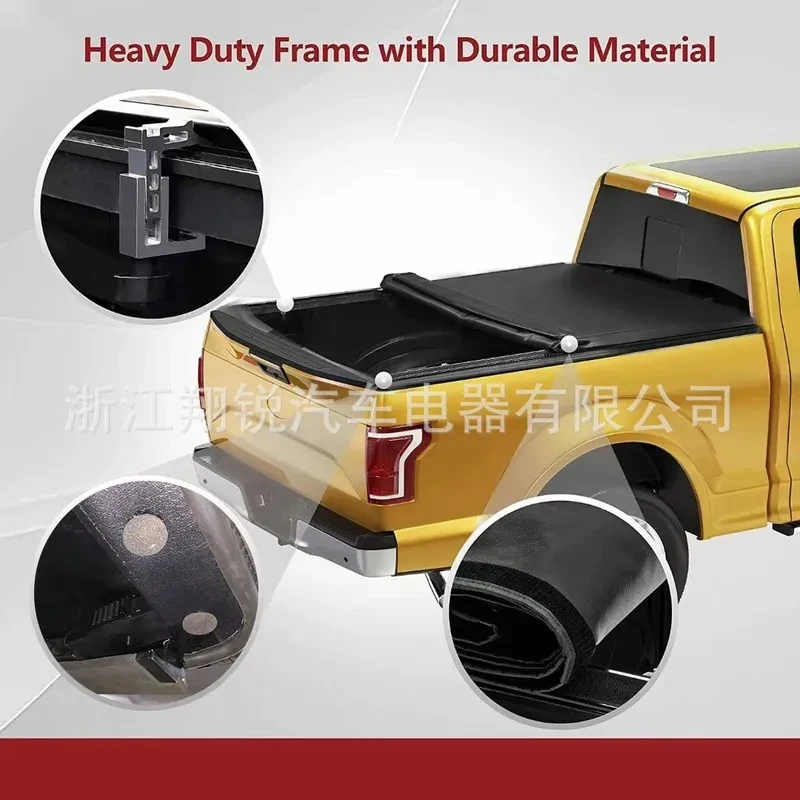 Soft Roll Up Tonneau Cover for Nissan Navara D40 Pickup Truck Cargo Bed Soft Tri-fold Roller Shutter Cover
