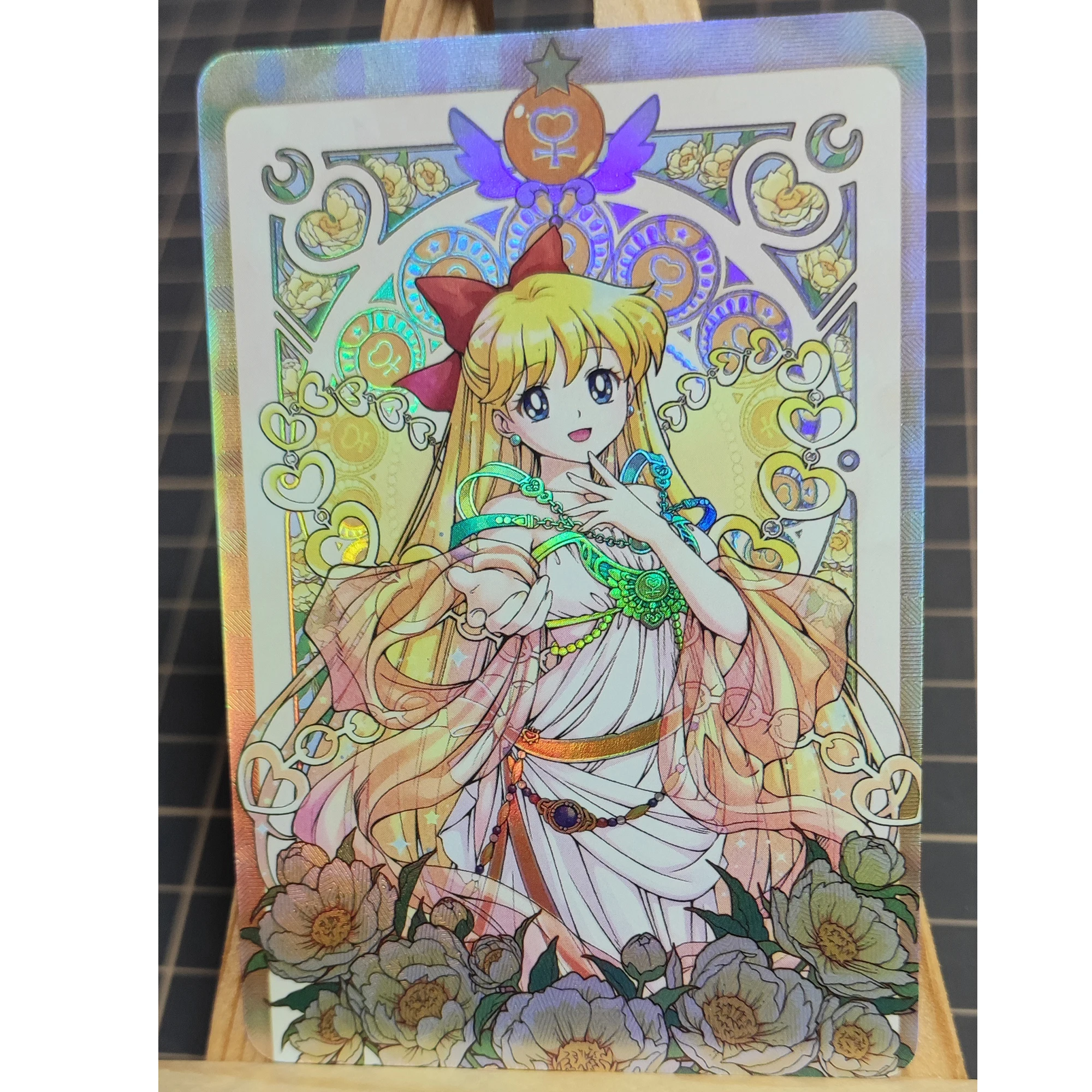 6Pcs/set Self Made Tsukino Usagi Collection Card Prosperity Series Refraction Color Flash Card Aino Minako Anime Cards Gift Toys