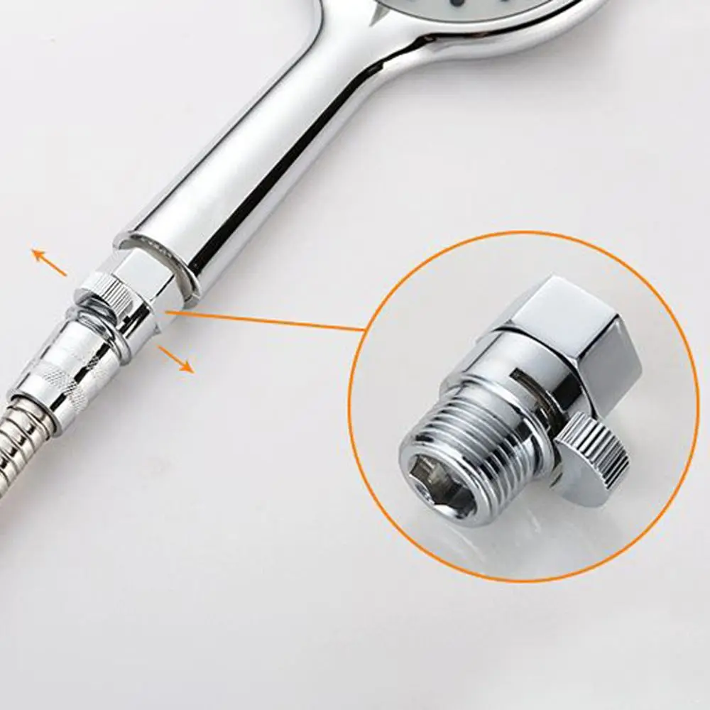 

Copper Shower Shut Off Valve Water Saving Stopper Flow Quick Control Hand Solid Silver Shower Head Valves Washing Equipment