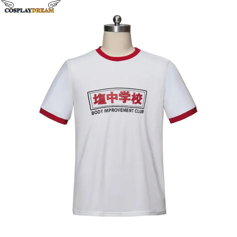 （In Stock）Body Improvement Club Ringer Unisex T-shirt Mob Psycho 100 White Funny T Shirt Manga Tee Shirt High Quality