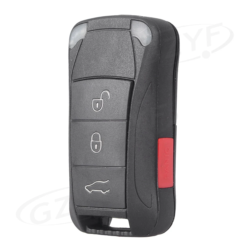 3 Buttons with Panic Remote Shell Fob key Case For Porsche Cayenne 2003 2004 2005 2006 2007 2008 2009 2010 2011