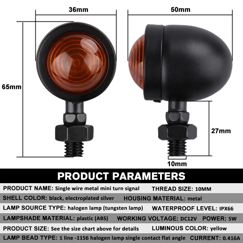 العالمي 12 فولت الرجعية المعادن الوامض سلك واحد Clignotant دراجة نارية بدوره أضواء الإشارة ل كروزر بوبر سبورتستر مقهى المتسابق #4