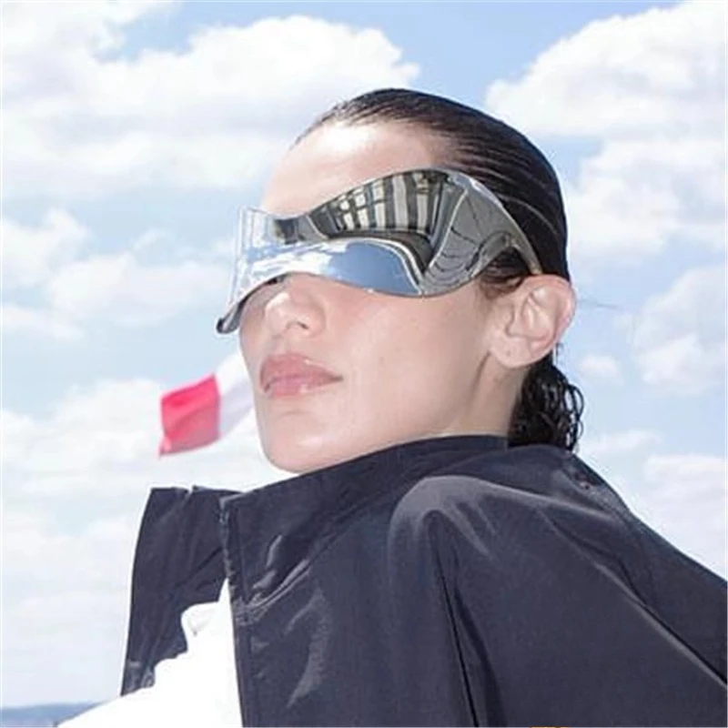 Overdreven persoonlijkheidszonnebril met groot frame Modetechnologie Geïntegreerde reflecterende lens Zonnebril voor heren en dames