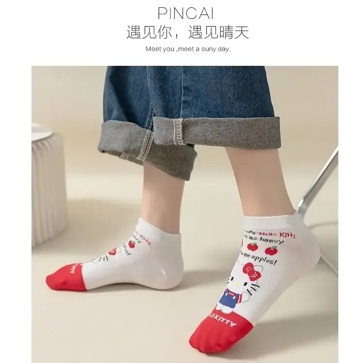 sanrio cartoon socks for women cute Hello Kitty sports pure cotton mid-calf socks winter long children's socks wholesale Gift