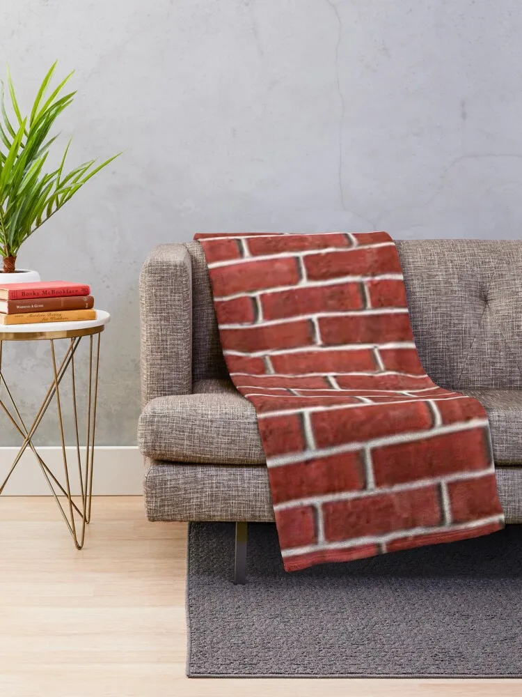 Brick wall Pattern Red Brick Throw Blanket Vintage anime Blankets