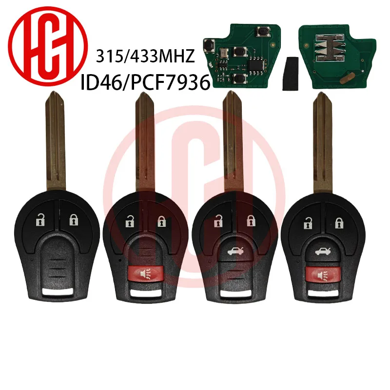

315/433MHZ 46Chip CWTWB1U751/61 Remote Key For Nissan Sylphy Cube Juke Rogue Micra Qashqai Altima Maxima Sentra Versa Transmiter