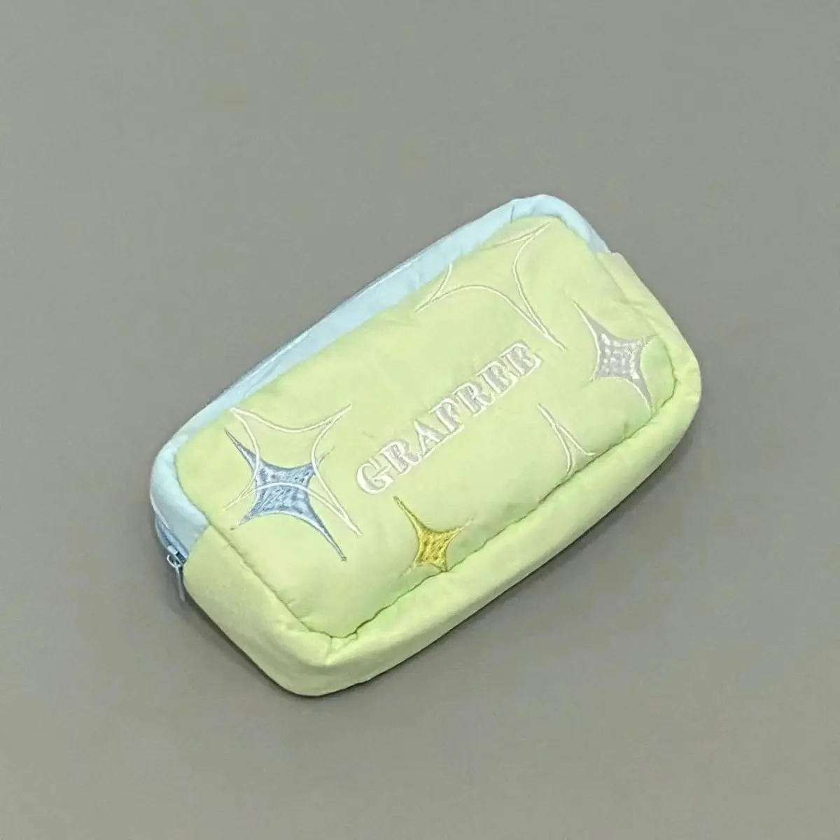 Original Mint Green Fresh Star Spring/Summer Embroidered Makeup Bag Pen Bag Large Capacity Travel Storage Bag Korean Stationery