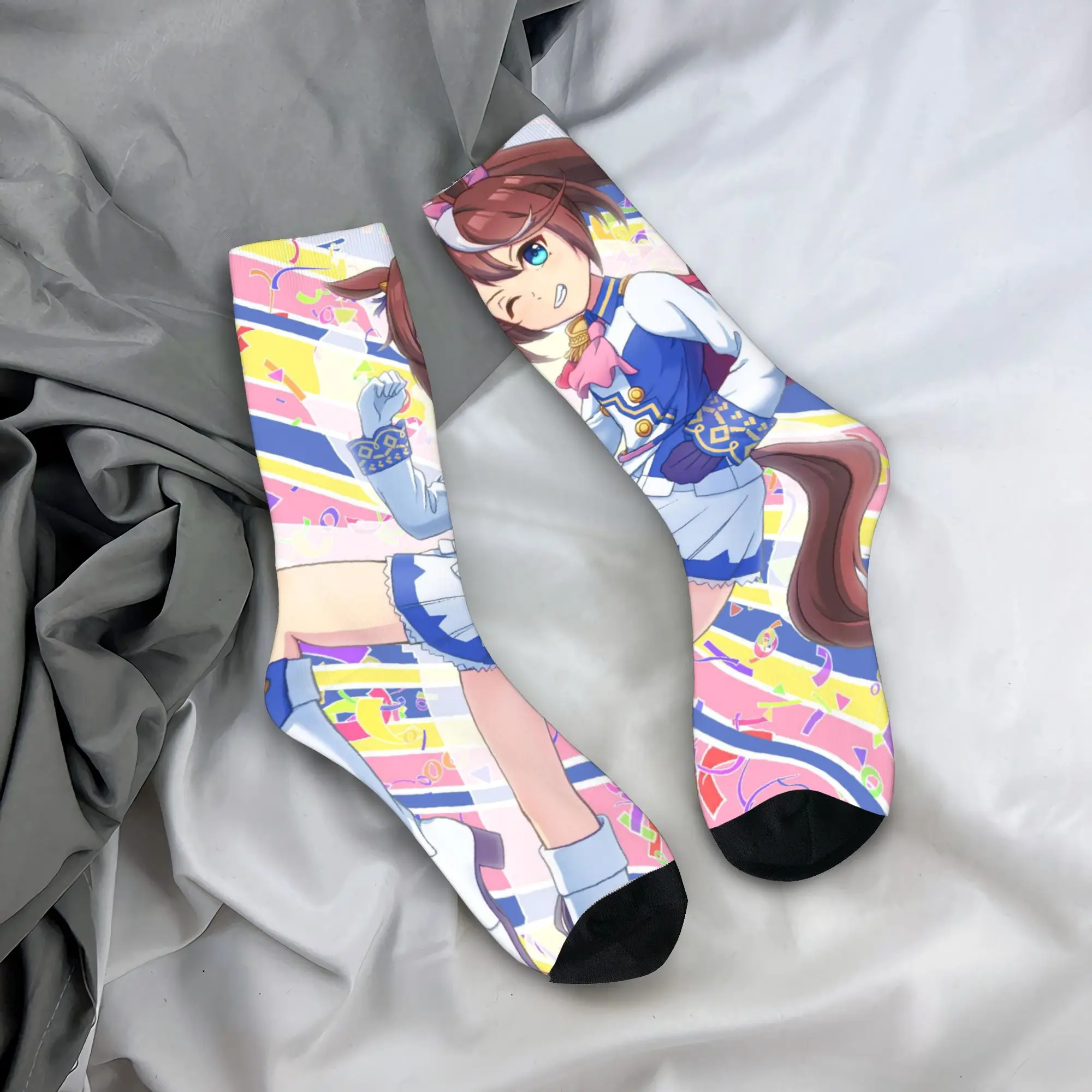 

Носки аниме Uma musume Pretty Derby, мужские и женские модные носки в стиле Харадзюку, весна, лето, осень, зима, средние носки-трубы, подарки