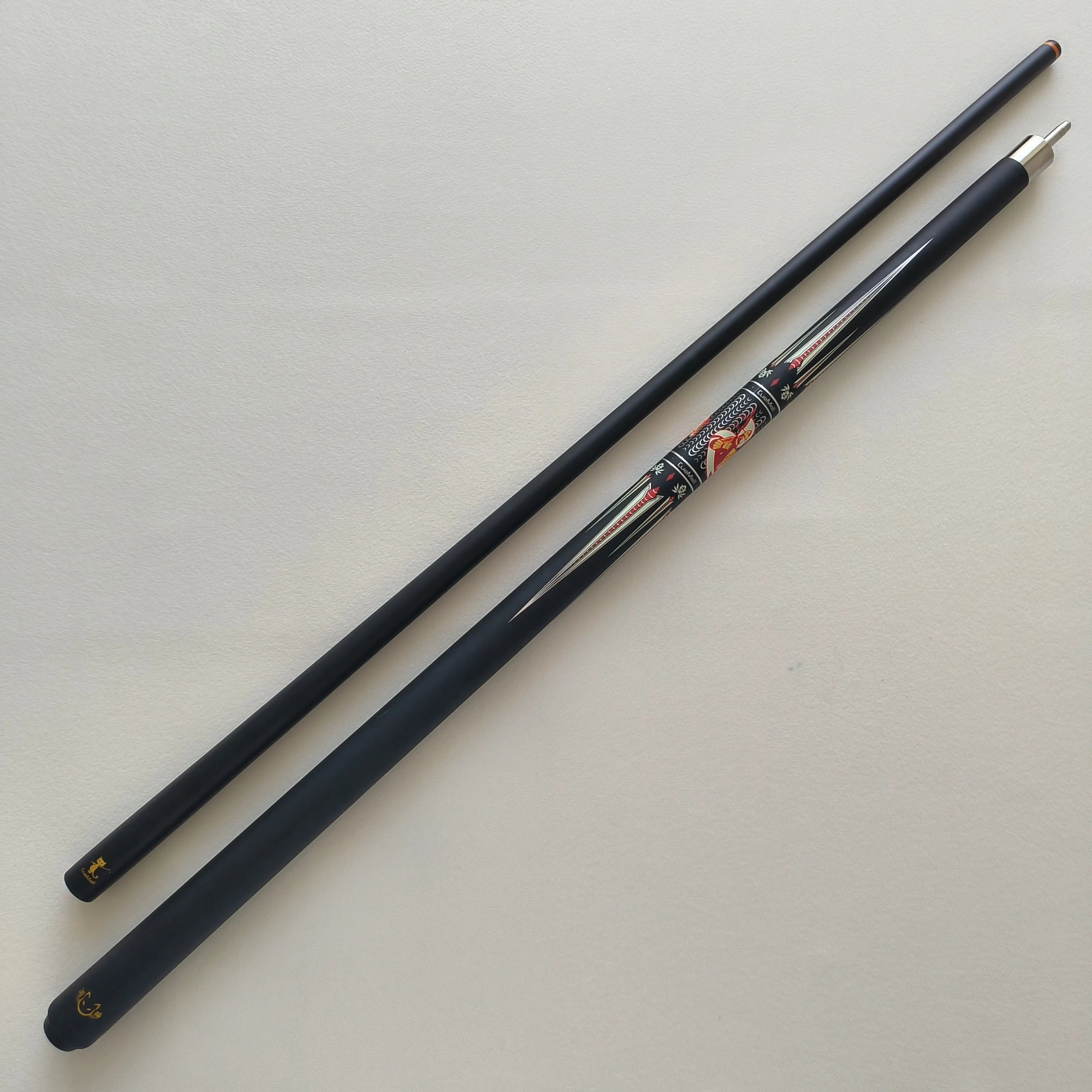 58 Inch 19oz Carbon Fiber Pool Cue 12.75mm Tip Low Deflection Uni-Loc Joint Charlemagne Medieval Design Billiard Stick