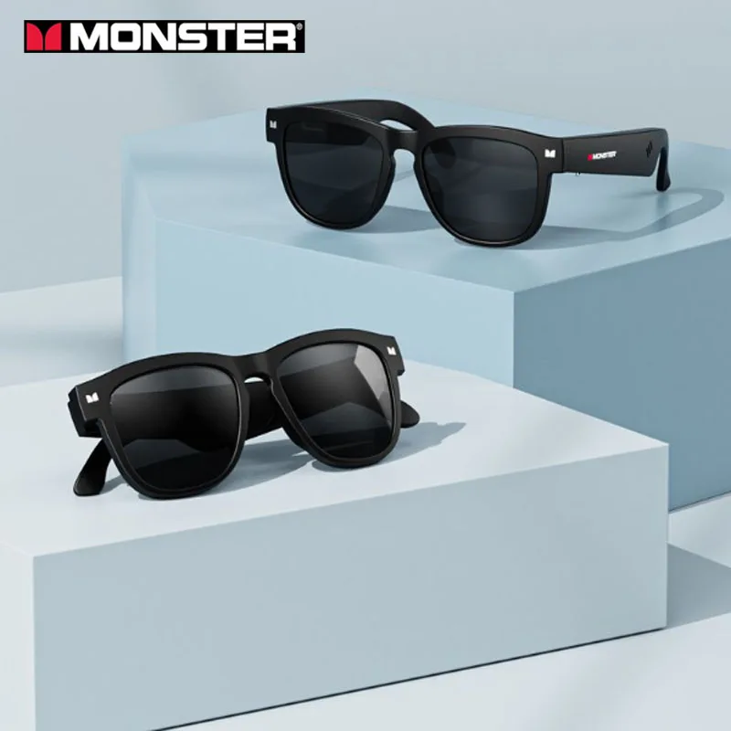 MONSTER S-01 Lunettes intelligentes Écouteurs Bluetooth Sans fil Musique Jeu Lunettes de soleil Technologie anti-lumière bleue Lunettes de soleil Casque