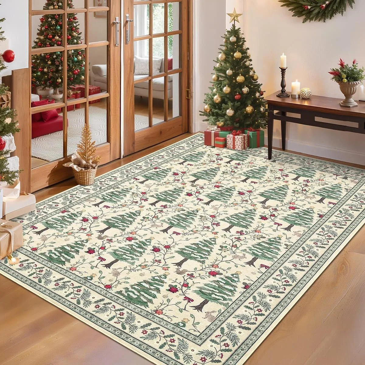 VIKAMA سانتا كلوز باب مدخل غرفة المعيشة أريكة السجاد الشتاء والربيع الدفء ، الحماية الباردة ، مقاومة الانزلاق ديكور المنزل #5