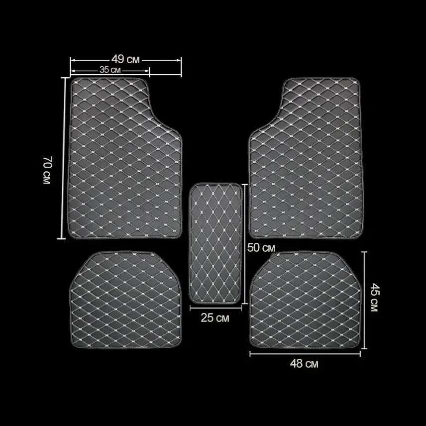 Car Floor Mats 5Pcs PU Leather Universal Quality Waterproof Auto Foot Pad Protector Automobile Interior Car Interior Accessories