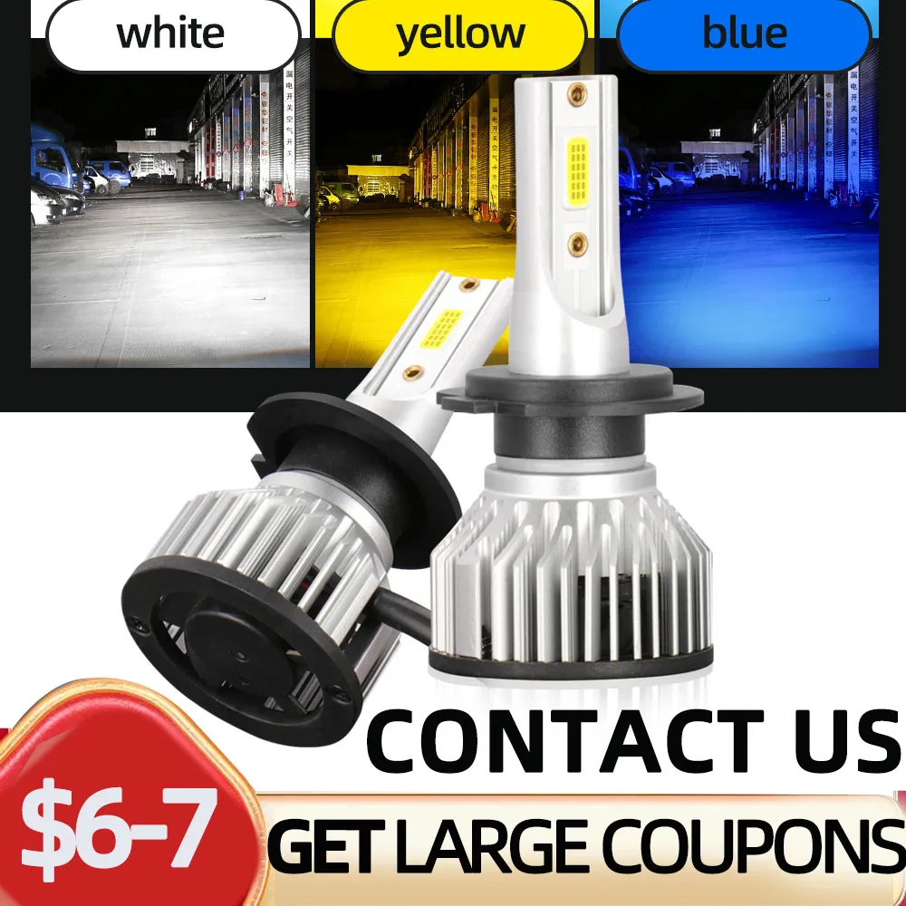 

2Pcs H7 LED H11 H4 H1 Car Headlight H9 H8 HB3 HB4 H13 9005 9006 9007 9004 Light Bulbs 3000K 6000K 8000K COB Chips High Speed Fan