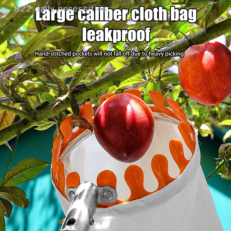 

1Pc Fruit Picker Fruit Picking Tool With Storage Bag Stainless Steel Fruit Picker Tool Tree Fruit Catcher Farm Supplies