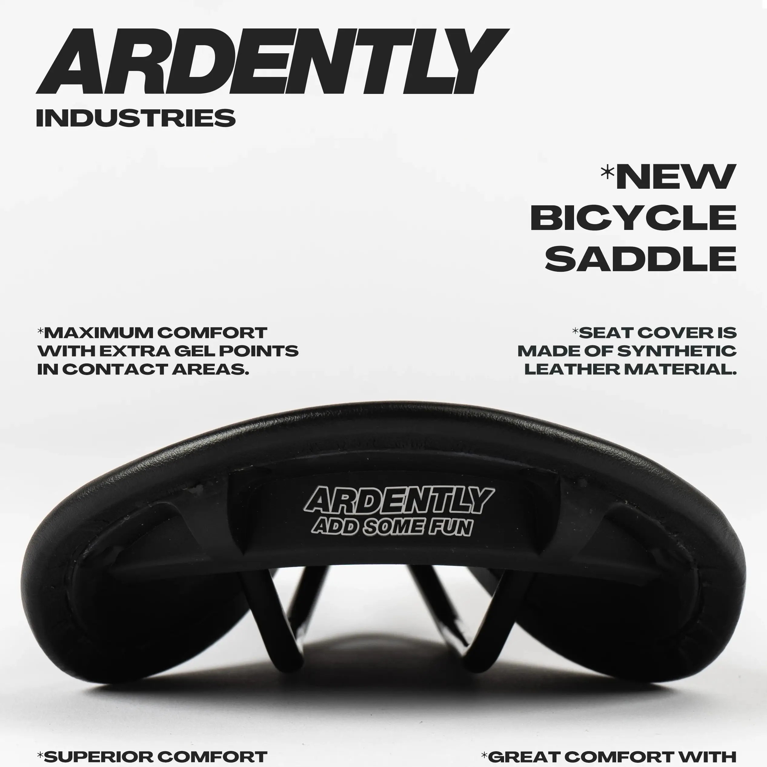 NEW ARDENTLY Bicycle Saddle Comfortable Soft Cycling Cushion Fixed Gear Bike Seat PU Leather Shockproof Thicken Cycling Parts