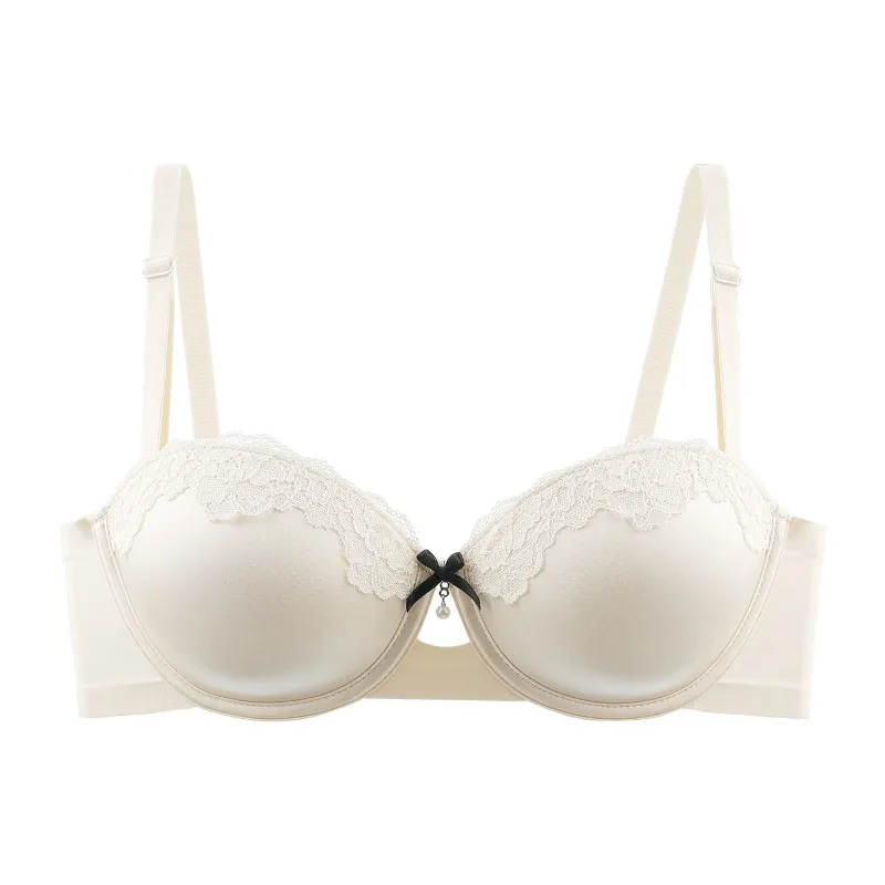 

Stylish Light Luxury Leopard Bra Women Wireless Lift Up Gathering Anti-Droop Half Cup For Dating Daily Outfit S M L XL 32-38AB