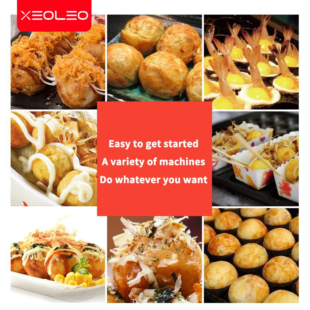 XEOLEO Takoyaki Maker Fish Ball Furnace LPG Gas Octopus Balls Machine Non-stick Pan Stainless Steel Fish Ball Maker