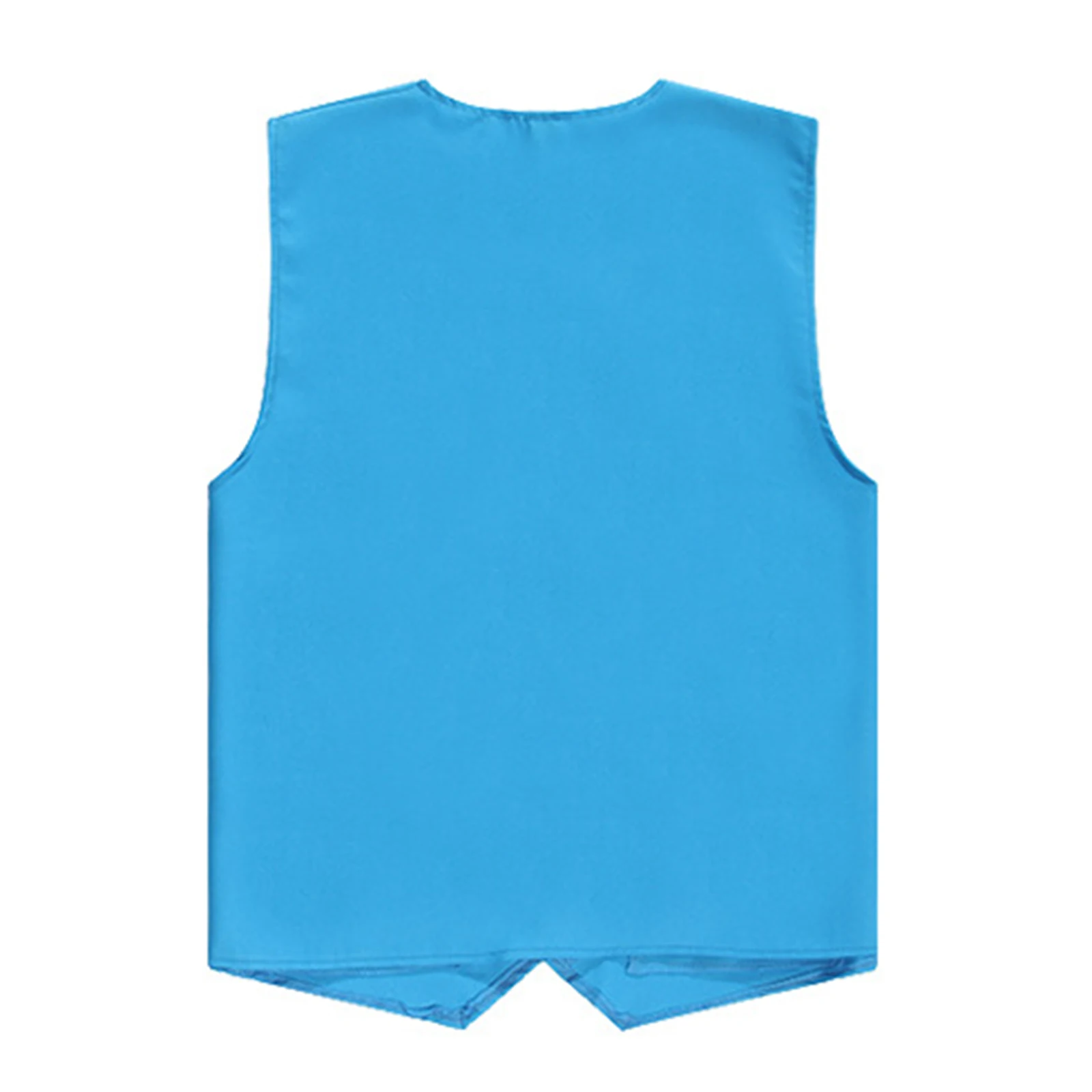 Kids Boys Girls Button School Volunteers Sport Vest Clothes Sleeveless Waistcoat Social Service Public Activity Uniform Costumes