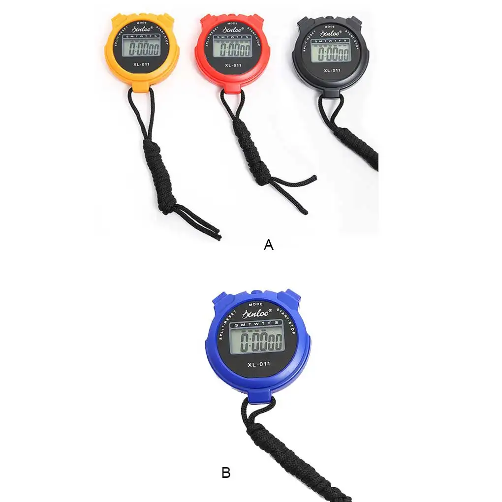 3 Pieces Sports Stopwatch Digital Stop Watch Chronometer Training As Shown