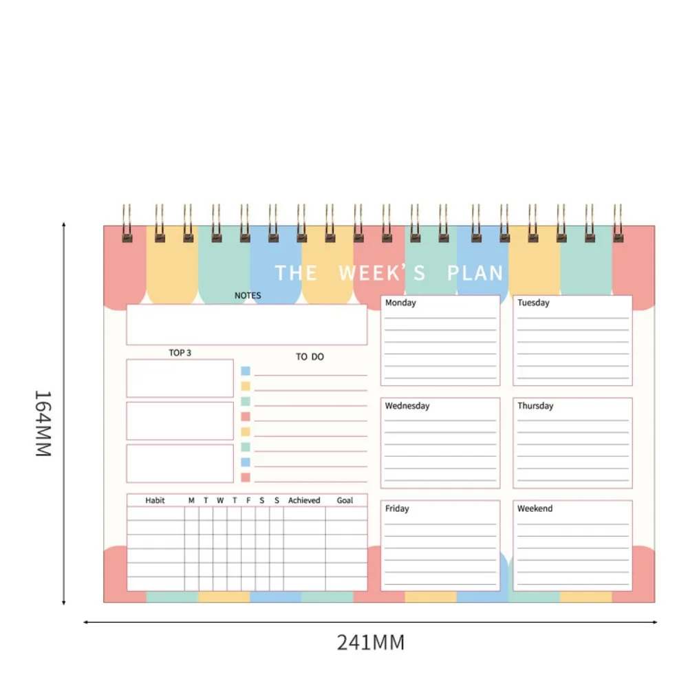 

Weekly Plan 2025 Planner Notebook Time Organizer Daily Planner Reminder A5 Planner Notepad Schedule Journal PU