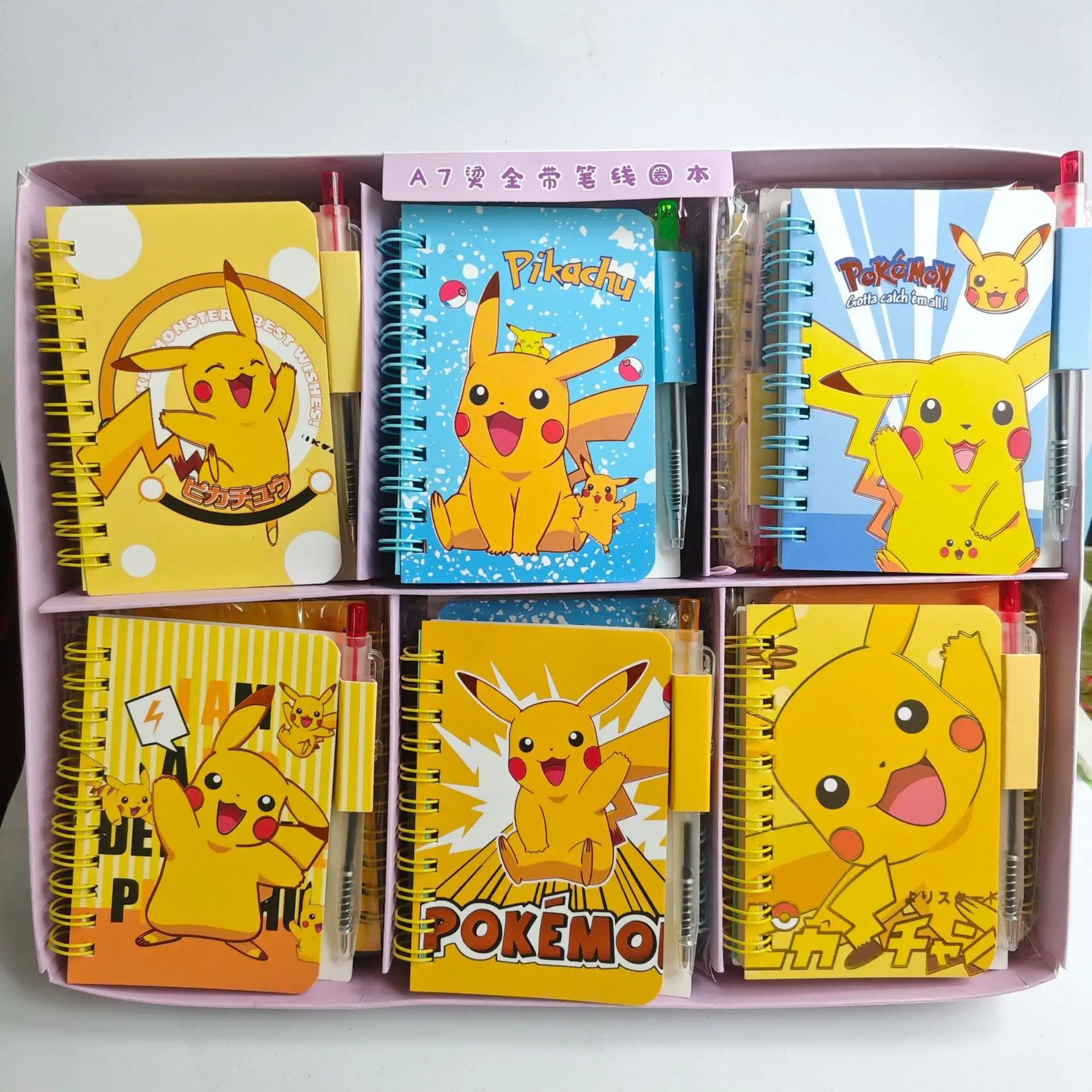 New model Pikachu Notebook with Pen Set, Cute Diary Journal for School Girls Kids, Stationery Gift Box School Supplies