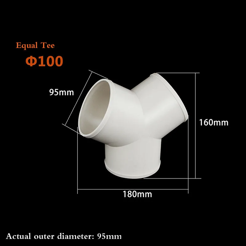 Y Splitter Piece Ventilation Duct Three Way Coupler Fan Connector 3 Ways Splitter for Ventilation Tube - ABS (100 mm / 150 mm)