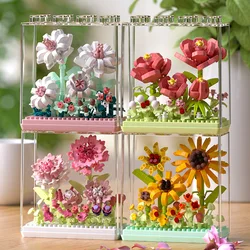 Creative Building Blocks of Dream Flower Box, Everlasting Series, Desktop Ornaments, Girls Bouquet, Assembled Toys, Gifts