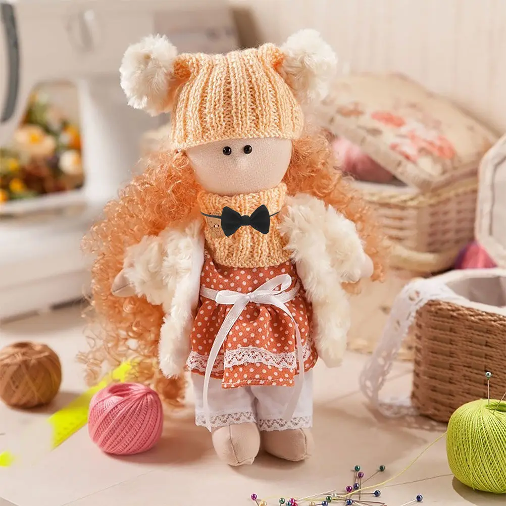 2Pcs Miniature Necktie for 20Cm Cotton Cute Formal Accessory Versatile Wardrobe Addition for Pretend Play Or Room Decor