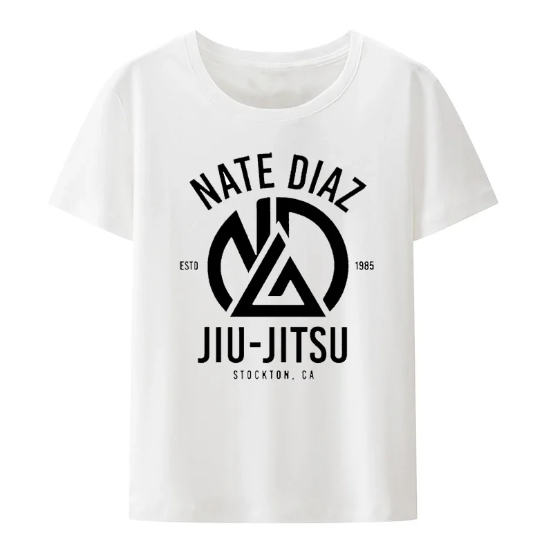 Nate Diaz Jiu Jitsu Modal Print Short-sleev Breathable Exercise Comfortable Popular Street Fashion Round neck outfits lnformal