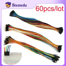 60pcs/lot 2.54mm DuPont Wire 30cm 60-Core 22AWG Silicone Rope Material Gold-plated Terminals High-temperature Test Wire Cable