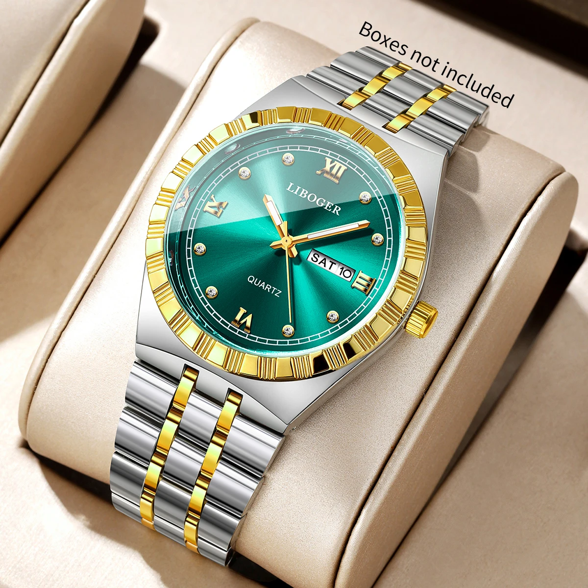 Luxury Watch Organizer For Men - ساعة رجالية فاخرة بحزام من الفولاذ