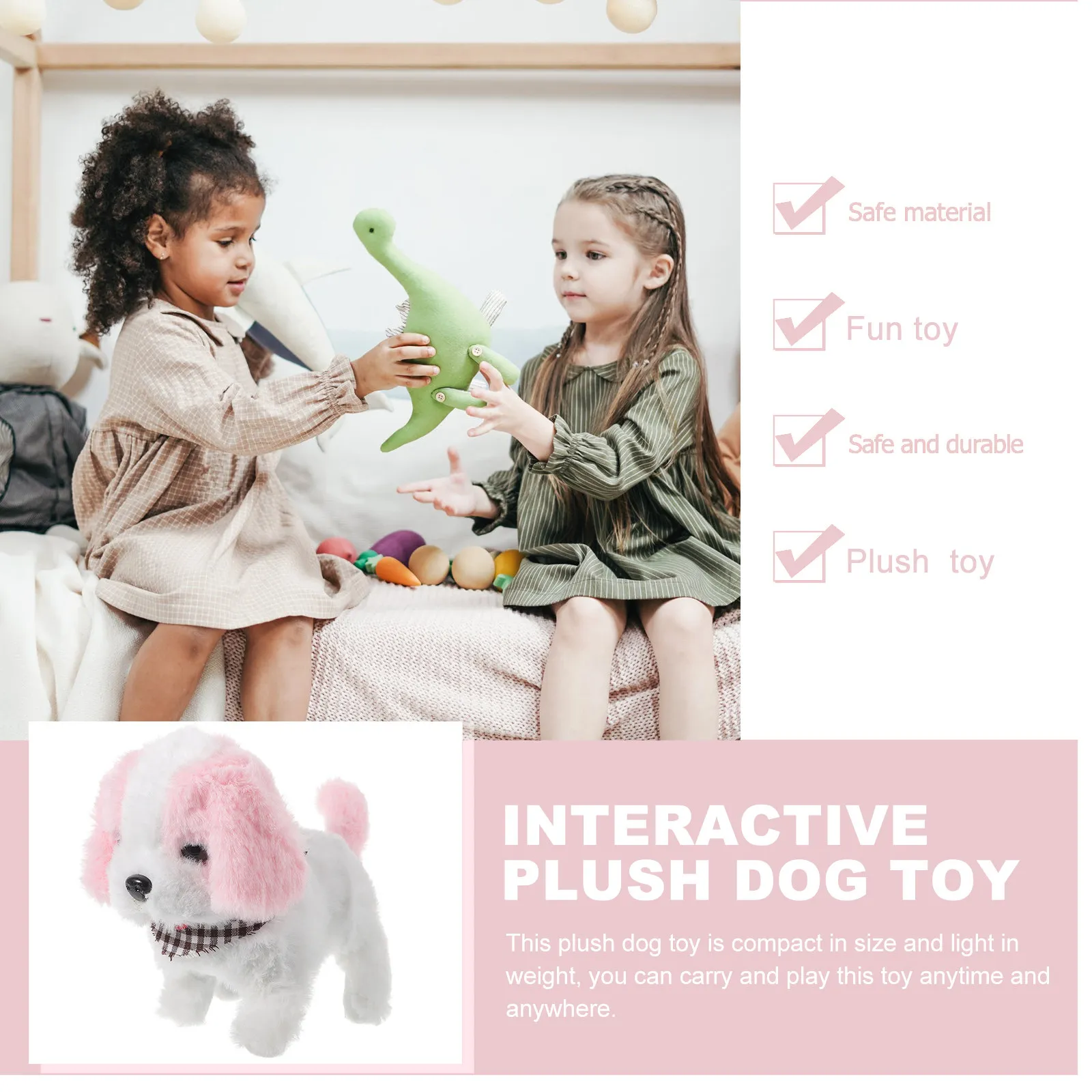 

Interactive Electric Dog for Kids Walking Barking Children Plaything Birthday Christmas Gift Dog Toys for Kids