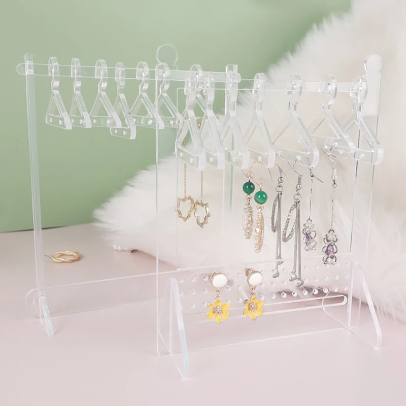 Mini Coat Hanger Rack Earring Display Stand Large Capacity Jewelry Storage Jewelry Show Case Earring Hook for Girls DIY Gift