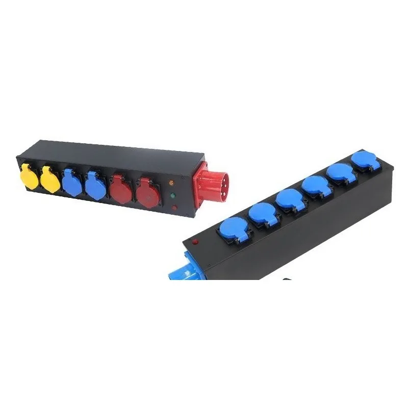 32A 5 Pole Input 16A Output Power Distribution Box 6 x 16A Socket Outlet for Small Equipment Electrical Panel