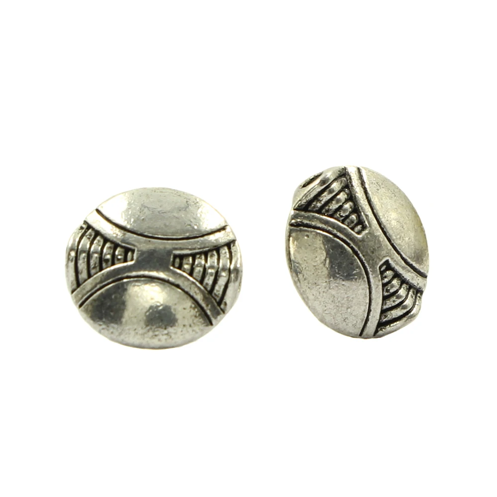 Tibetan Silver Metal Stripe Round Loose Spacer Beads For Making DIY Jewelry Findings Accessories 20pcs