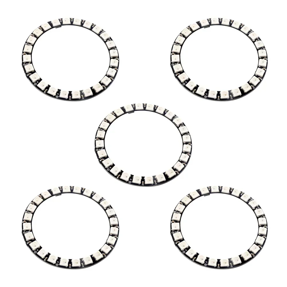 WS2812B 5050 RGB LED Ring 7/8/12/16/24/60 Bits Lamp Licht met geïntegreerde drivers WS2812 voor Arduino Raspberry Pi