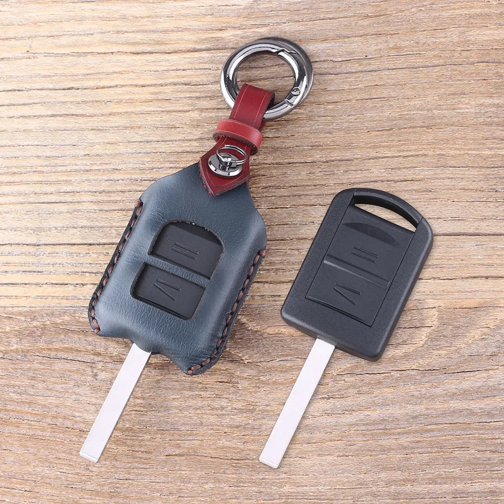 

KEYYOU 2 Button Leather Car Key Shell key cover For Opel Astra H J g Corsa Insignia Zafira Vectra Mokka