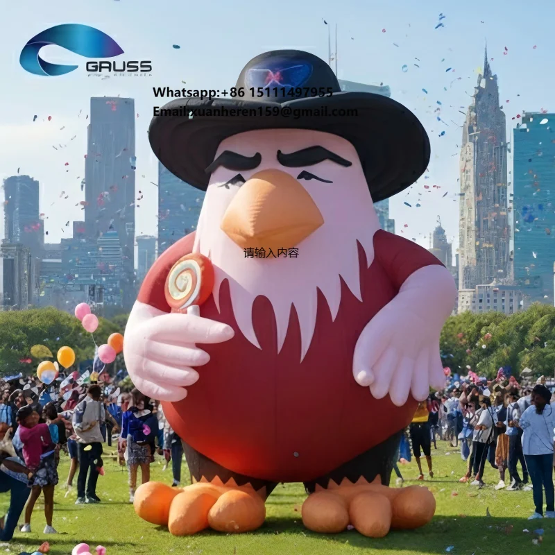 

12ft High Sale Cool Cowboy Turkey Fast-Inflate Advertisement Inflatable Mascot Giant Event Decor Thermal Transfer Printing