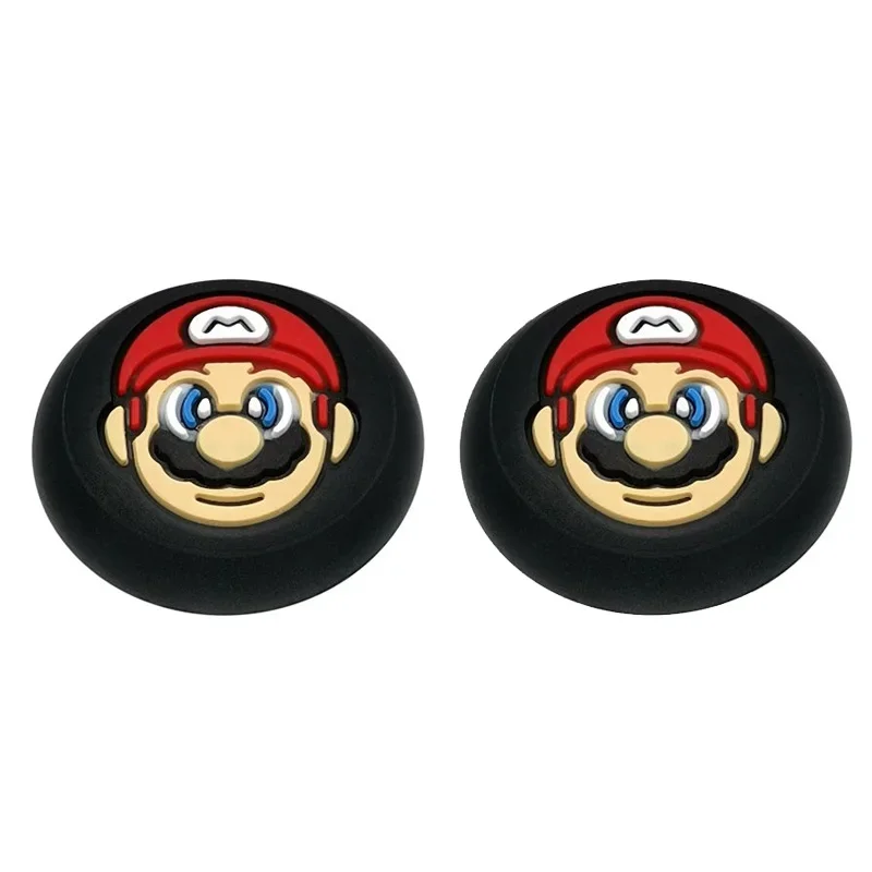 Poignée de pouce en caoutchouc de Silicone de dessin animé Mario pour le commutateur 2 JoyCon contrôleur bâtons de pouce capuchon capuchon de Joystick couvercle de protection