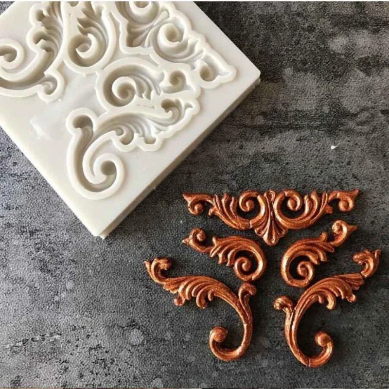 DIY Sugarcraft Frame Silicone Mold Vintage Fondant Mold Cake Decorating Tool Chocolate Mold Mirror Sugar Fondant Bakeware Moulds