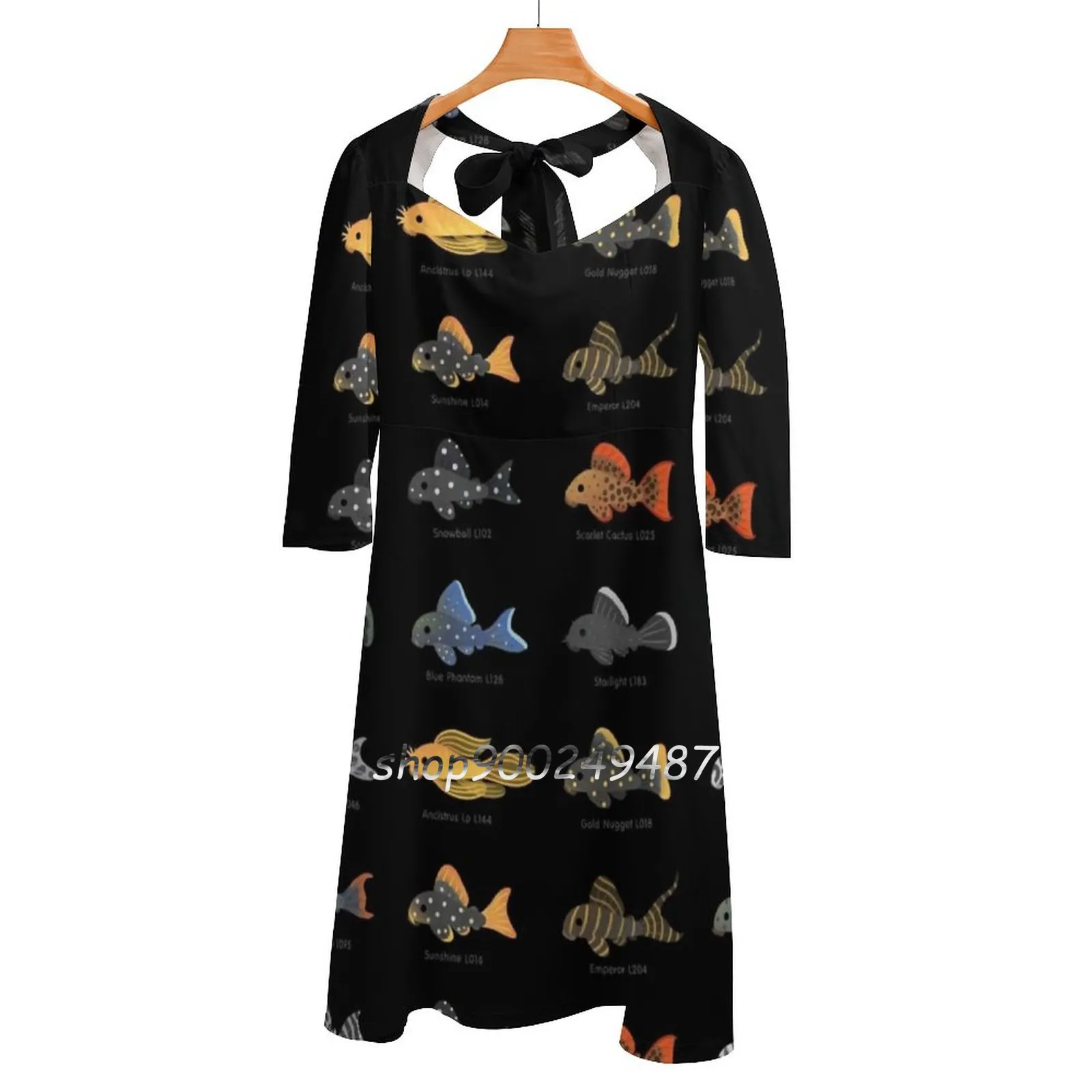 

Pleco!-Black Evening Party Dresses Midi Sexy Dress Female Sweet One Piece Dress Korean Plecostomus Pleco Fish Aquarium