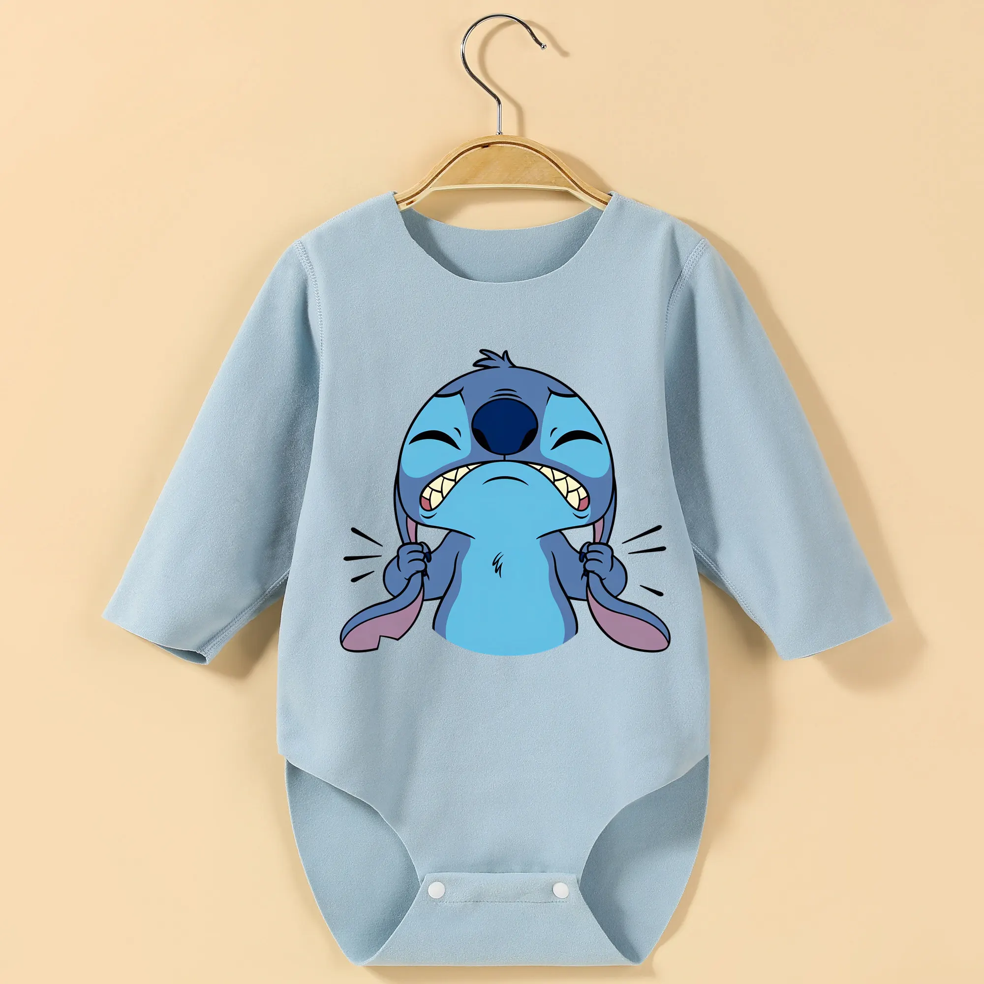 

Lilo&Stitch MINISO Long sleeves Baby Bodysuit Onesie For Height 60-90CM Exquisite Print Baby Cute Cloth Comfortable Jumpsuit