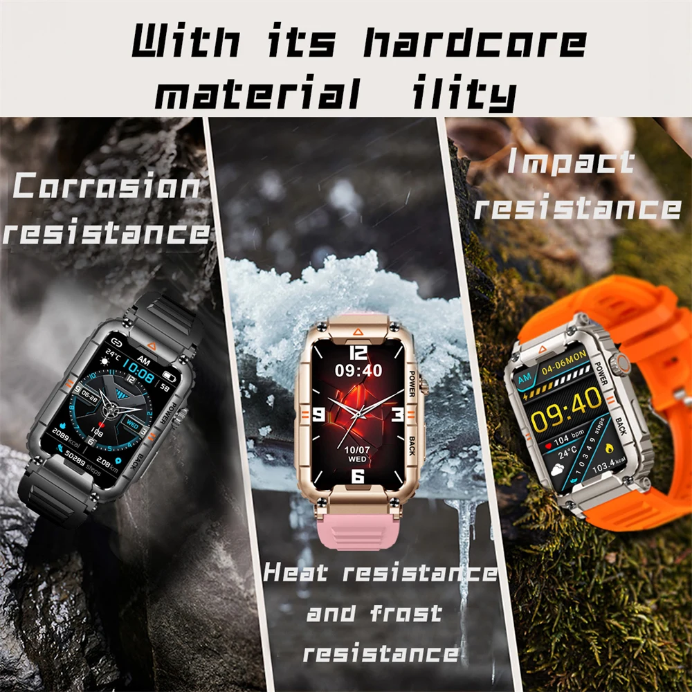 2023 NEW Bluetooth Call Smart Watch Men Fitness Watches Ip67 Waterproof Military Health Monitor Women Smartwatch For Android IOS