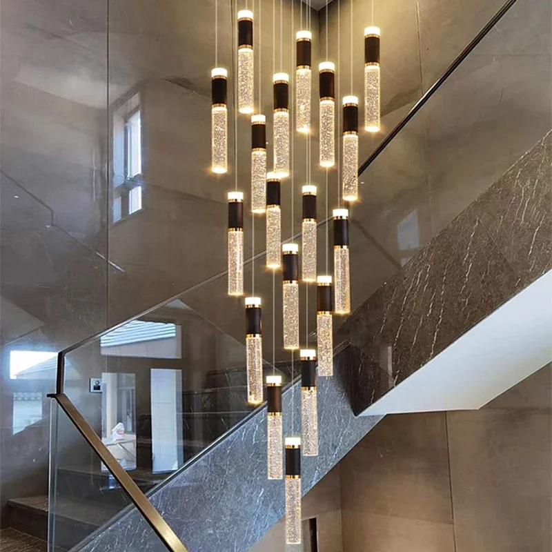 

Modern Home Decor Glass Chandelier for Showroom Loft Banquet Hall Hotel Staircase Pendant Lamp Interior Lighting Hanging Fixture